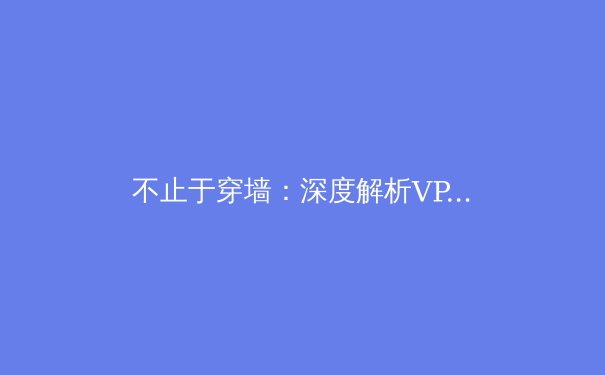 不止于穿墙：深度解析VPN加速器如何重塑您的数字生活与网络体验 - 2